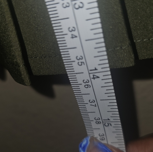 Olive Green Pleated Skirt - Picture 10 of 12